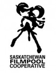Saskatchewan Filmpool Cooperative logo vertical black on white