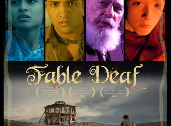 poster for Fable Deaf, showing the four character's faces and the credits