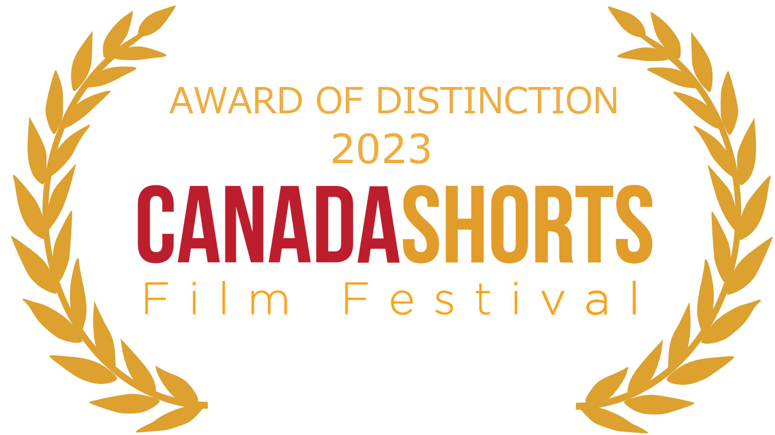 Laurels showing Award of Distinction for Canada Shorts Film Festival 2023